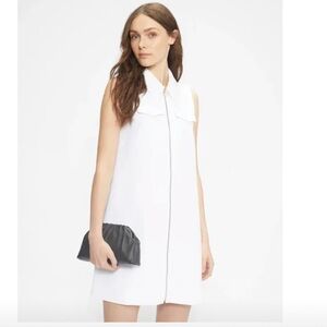 Ted Baker London "Elrosad” 60's style A-line Shift Dress Zip-Front White US 12